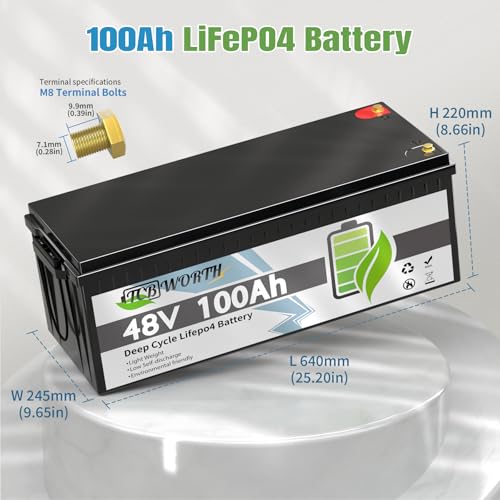 12V 100Ah LiFePO4 Battery, Rechargeabel Deep Cycle Lithium Batteries, 100A BMS with Low-Temp Protection, Perfect for RV, Solar, Boat, Marine