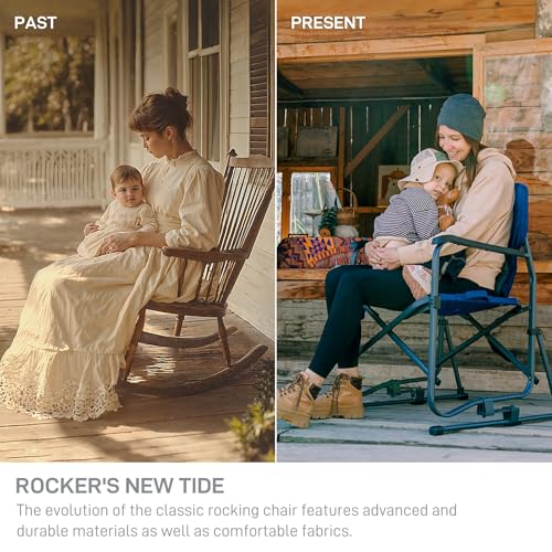 EVER ADVANCED Rocking Chair Outdoor, Quick Set Rocker Camping Chair for Adult, Foldable Rocker Chair Lightweight