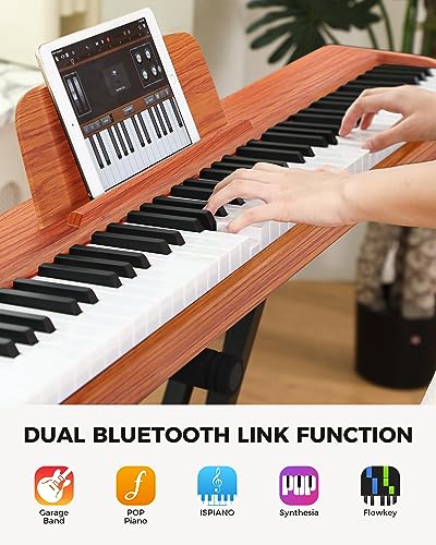 Fesley Weighted Piano Keyboard 88 Keys: Full Size Electric Keyboard Piano for Beginners, Portable 88 Key Keyboard with Daul Speaker,Sustain Pedal