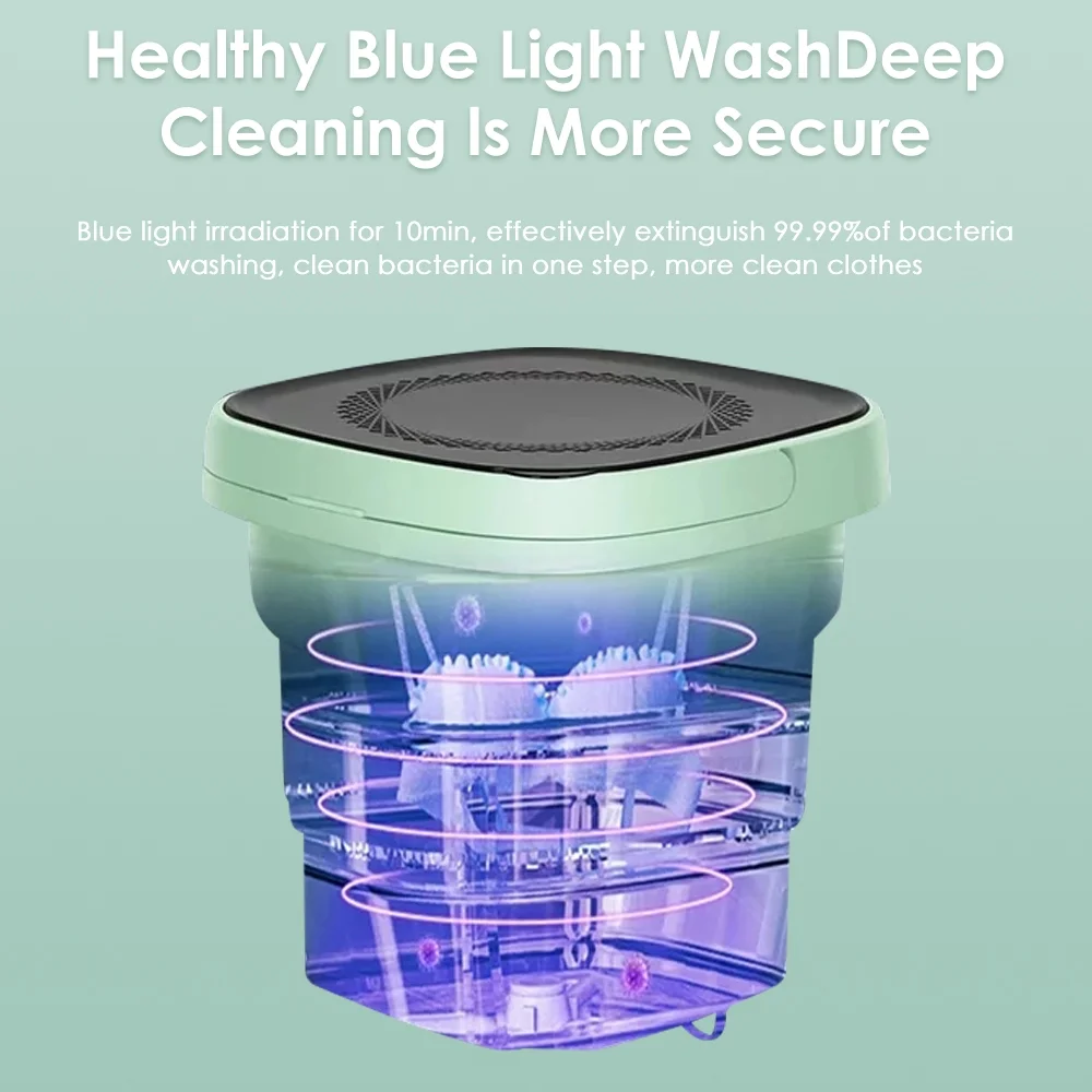 JahyShow Mini Dehydratable Washer - Baby-Green Portable Washing Machine - Ideal for Underwear