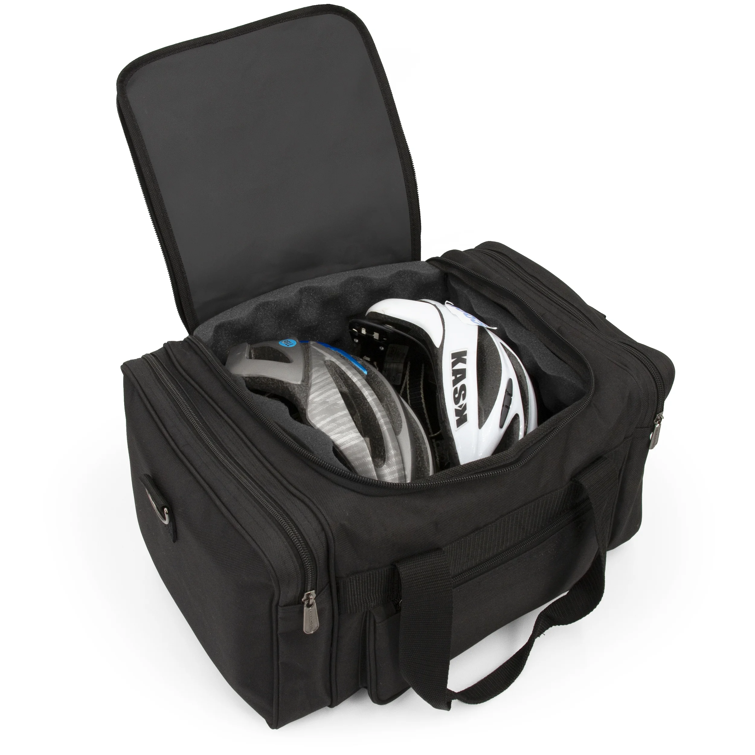 CASEMATIX Helmet Bag Fits Up to Two Roadbike Helmets, Cycling Gloves, Spare Tubes