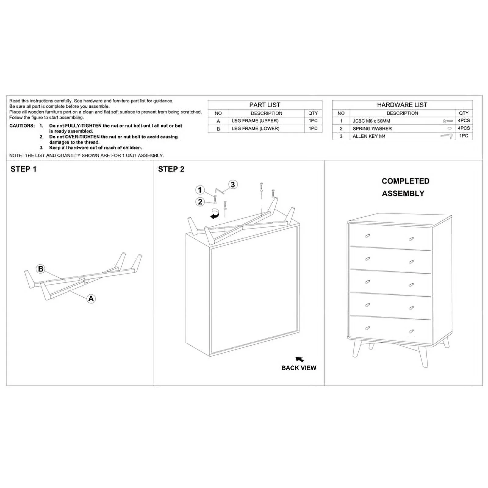 Home Square 3 Piece Set with 5 Drawer Dresser 6 Drawer Dresser and Nightstand