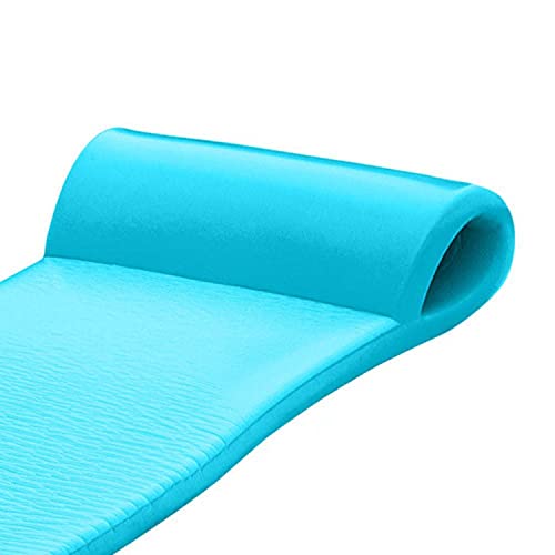 TRC Recreation Sunsation Vinyl Coated Foam Swimming Pool Float Mat Adult Lounger with Built-in Roll Pillow