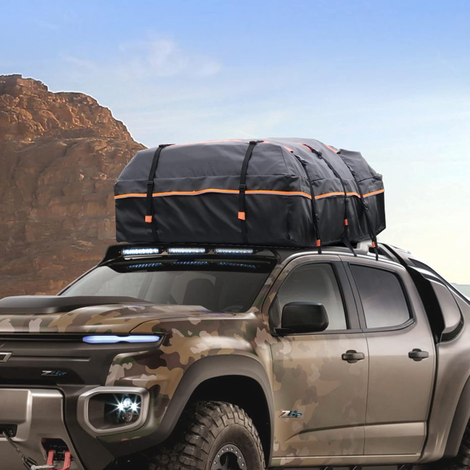 TAGMORE Rooftop Cargo Carrier Roof Bag Waterproof 20 Cubic Roof Top Car Cargo Carrier All Cars with/Without Rack Includes Anti-Slip Mat 10 Reinforced