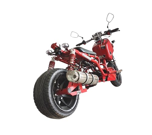 50cc Stretched Scooter Generation 1, Automatic Transmission, PMZ50-19, Wide 205/30-12 Rear Tire, Retro Speedometer, Gas Gauge