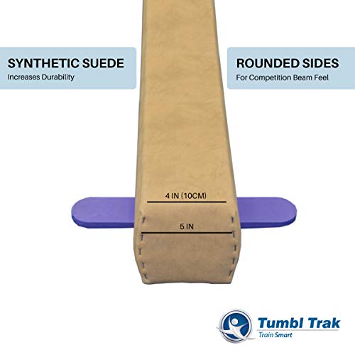 Tumbl Trak 8 Foot Addie Gymnastics Training Suede Balance Beam, High and Low Beam Gymnastics for Home, Non Slip Base, Competition Feel