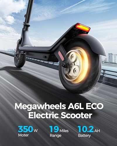 Electric Scooter A6L ECO,Electric Scooter Adults with 10IN Shock Absorbing Tires,10.2AH Big Battery,Max 350W Motor,19 Miles Long Range,APP Control