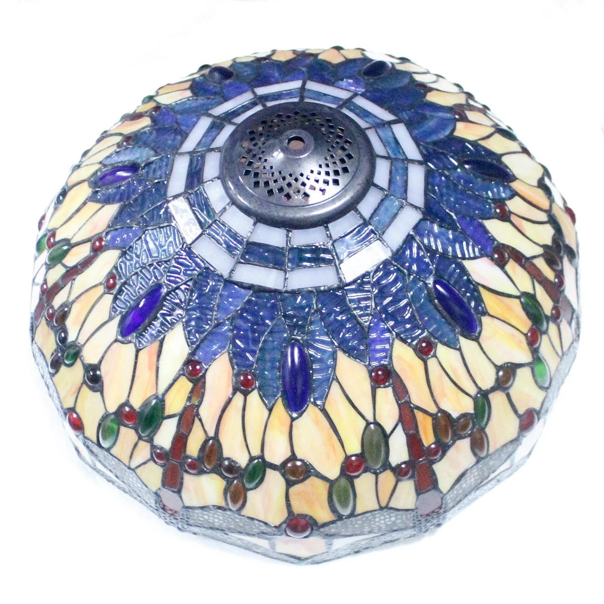 Tiffany Style Table Lamp W16H24 Inch Orange Blue Stained Glass Crystal Bead Dragonfly Shade S168 LAMPS Kids Living Room Bedroom Coffee Bar Desk