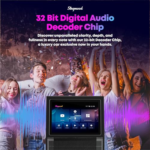 Karaoke Machine for Adults, with Lyrics Display, Smart Portable Big Bluetooth Speaker 2 Wireless Microphones
