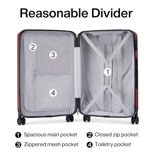 Hanke 29 Inch Luggage Suitcases With Spinner Wheels Lightweight PC hardside Rolling Suitcase With Travel Lock, Checked-Large 29-Inch(Blackish Green)
