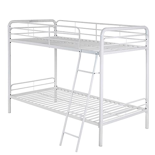 Better Home Products Twin Over Twin Metal Bunk Bed in Black