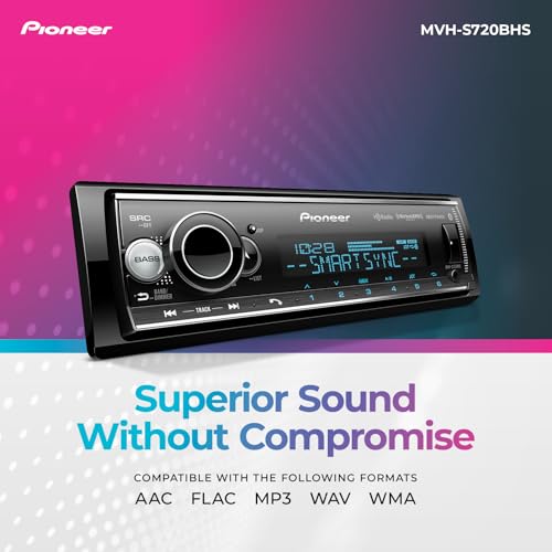 Pioneer MVH-S322BT Bluetooth Car Stereo with USB/AUX Inputs, Smartphone Connectivity, Pioneer Smart Snyc