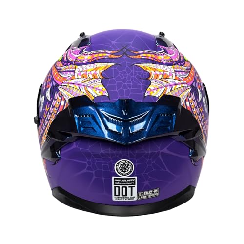 HAX Obsidian Pro Full Face Dual Visor Adult Motorcycle Helmet for Motorbike Street Bike with Pinlock Ready DOT Approved Matte Pink M