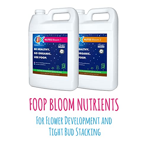 FOOP Nutes Veg & Bloom Gallon Pack Bundle: Organic Plant Nutrients for Root Development, Thick Stalks, Vibrant Green Canopies | Infused with Cal/Mag