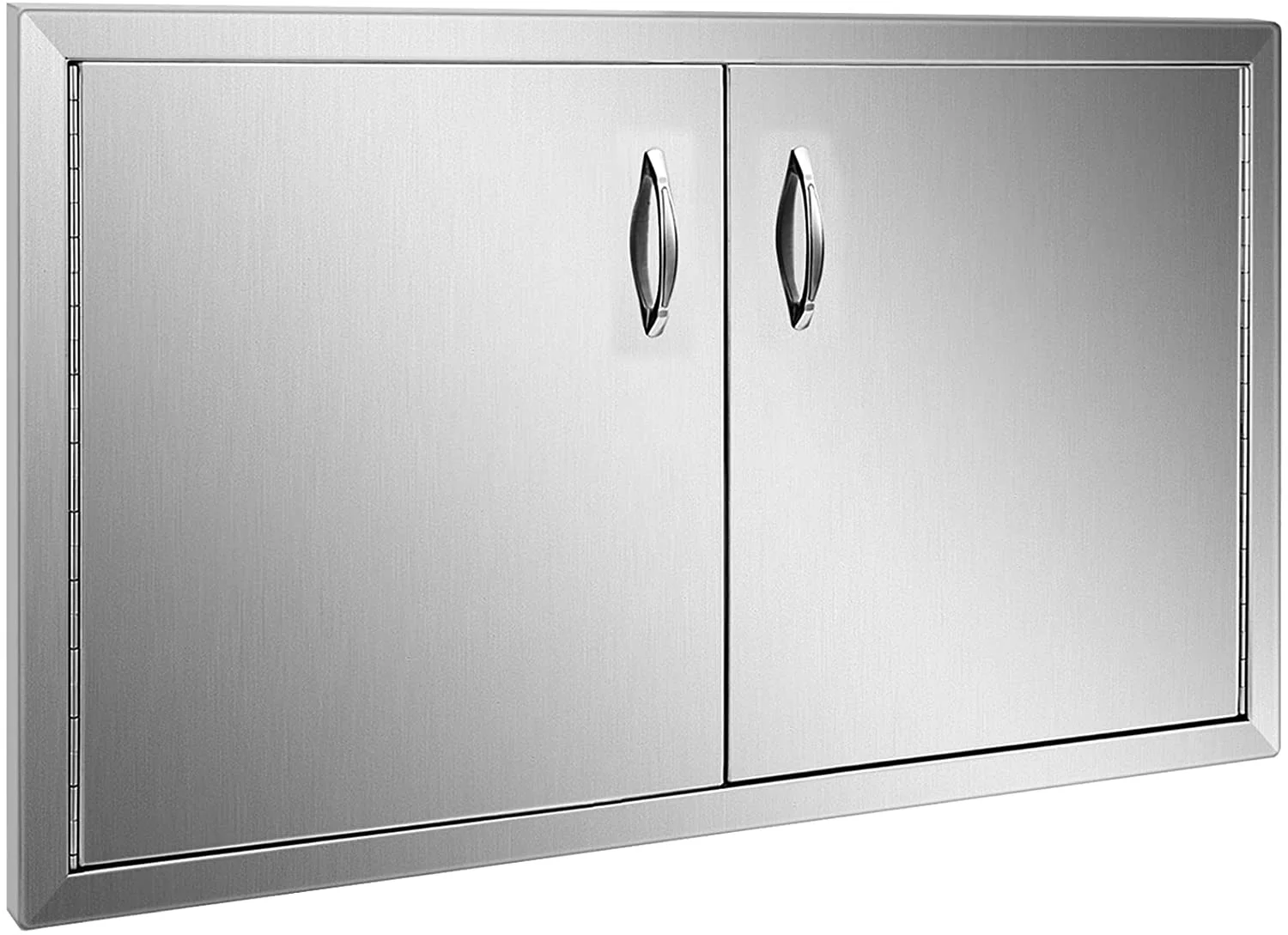 VEVOR Outdoor Kitchen Access 34" x 19" Wall Construction Stainless Steel Flush Mount for BBQ Island, 34inch x 19inch, Double Door