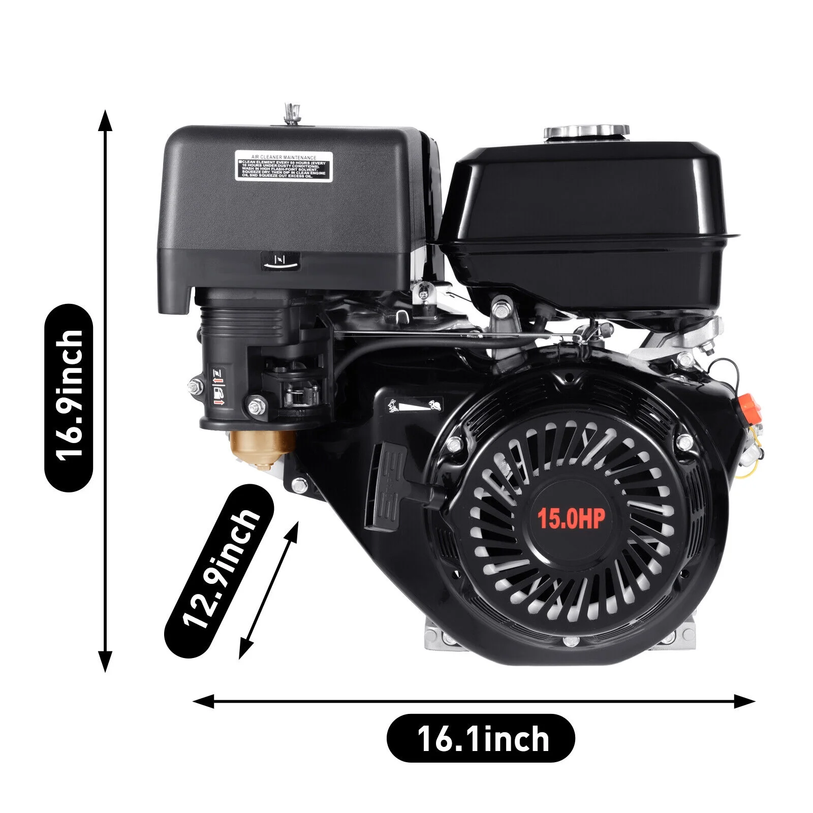 SHZICMY 15HP 4Stroke 420CC Engine OHV Inclined Gas Engine Recoil Start Go Kart Motor Red 190f - Radiant Selections