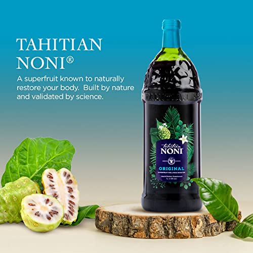 Tahitian Noni Juice by Morinda - Original and Authentic Noni Fruit Puree with Natural Blueberry & Grape (Resveratrol)