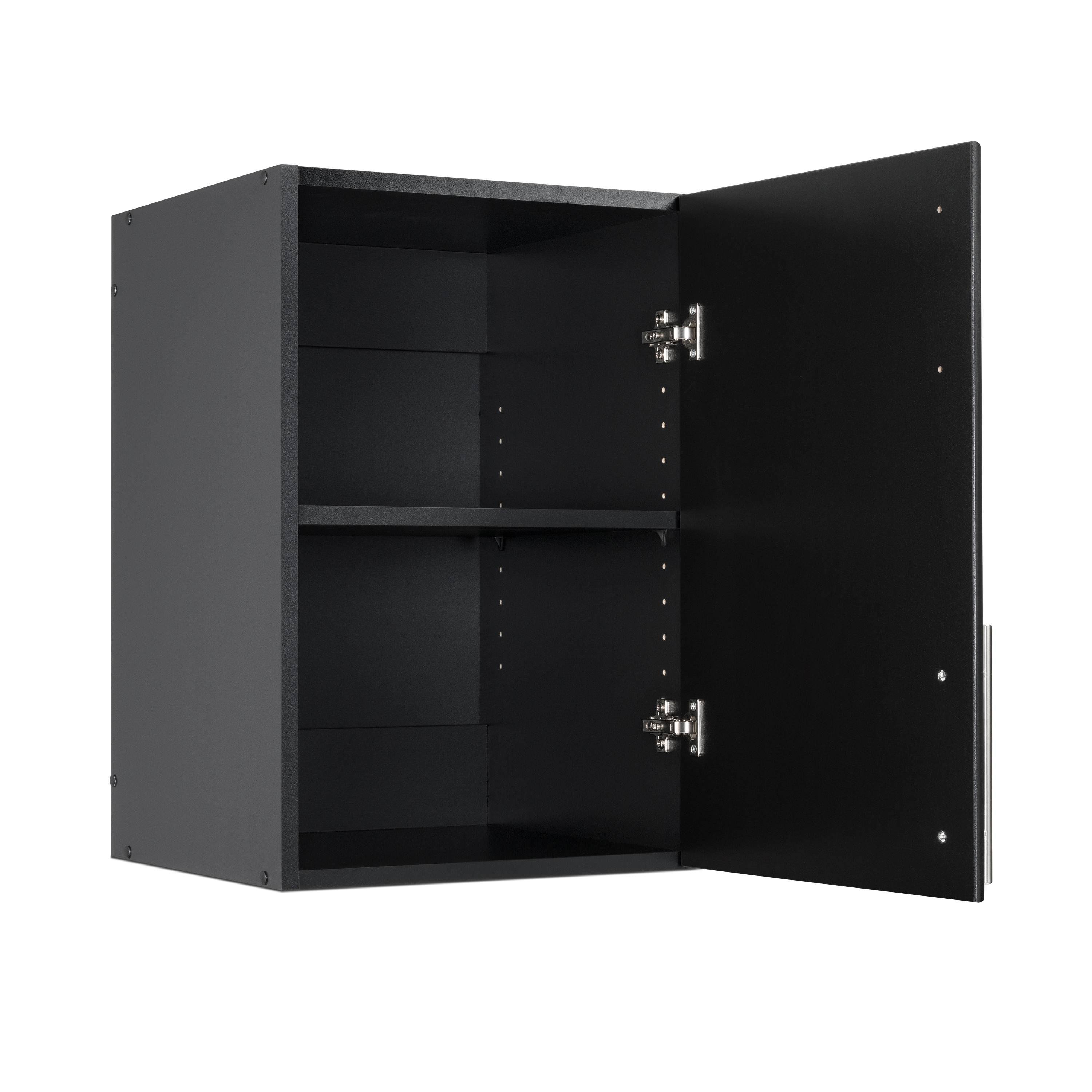 Prepac Elite Black 16 in. Stackable Wall Cabinet