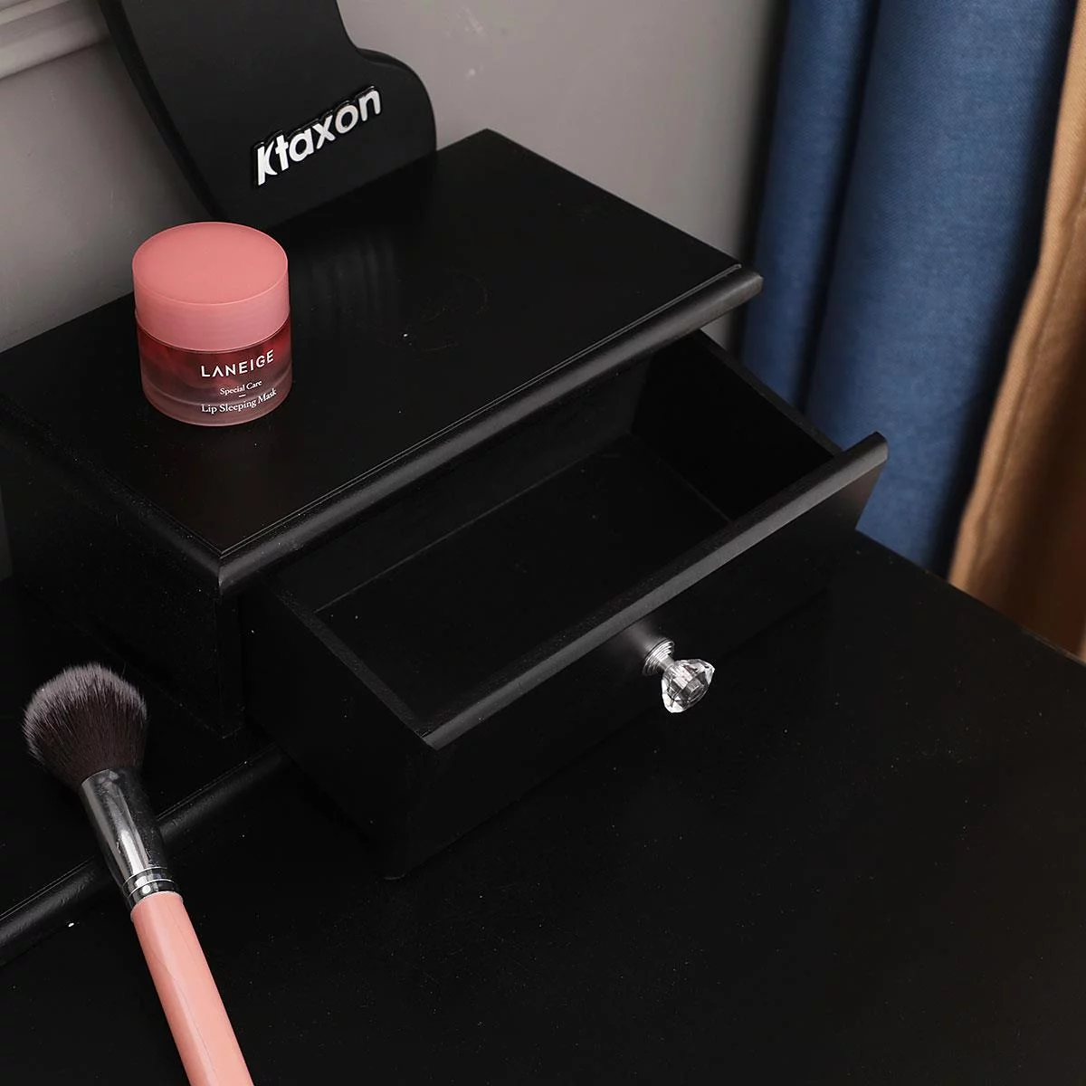 Ktaxon Vanity Makeup Dressing Table Set W/Stool, Black