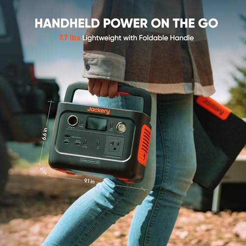 Jackery Solar Generator 240 v2 and 40W Mini Solar Panel, 256Wh LiFePO4 Battery, 300W AC & 100W USB-C Output, Ultra Fast Solar Charging for Outdoors