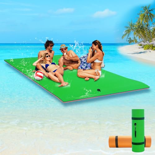Lily Pad Floating Mat, 9'/12'/18' Premium Floating Water Mat for Lake, 3-Layer Tear-Resistant XPE Foam, Giant Lily Pad for Water Recreation Pool