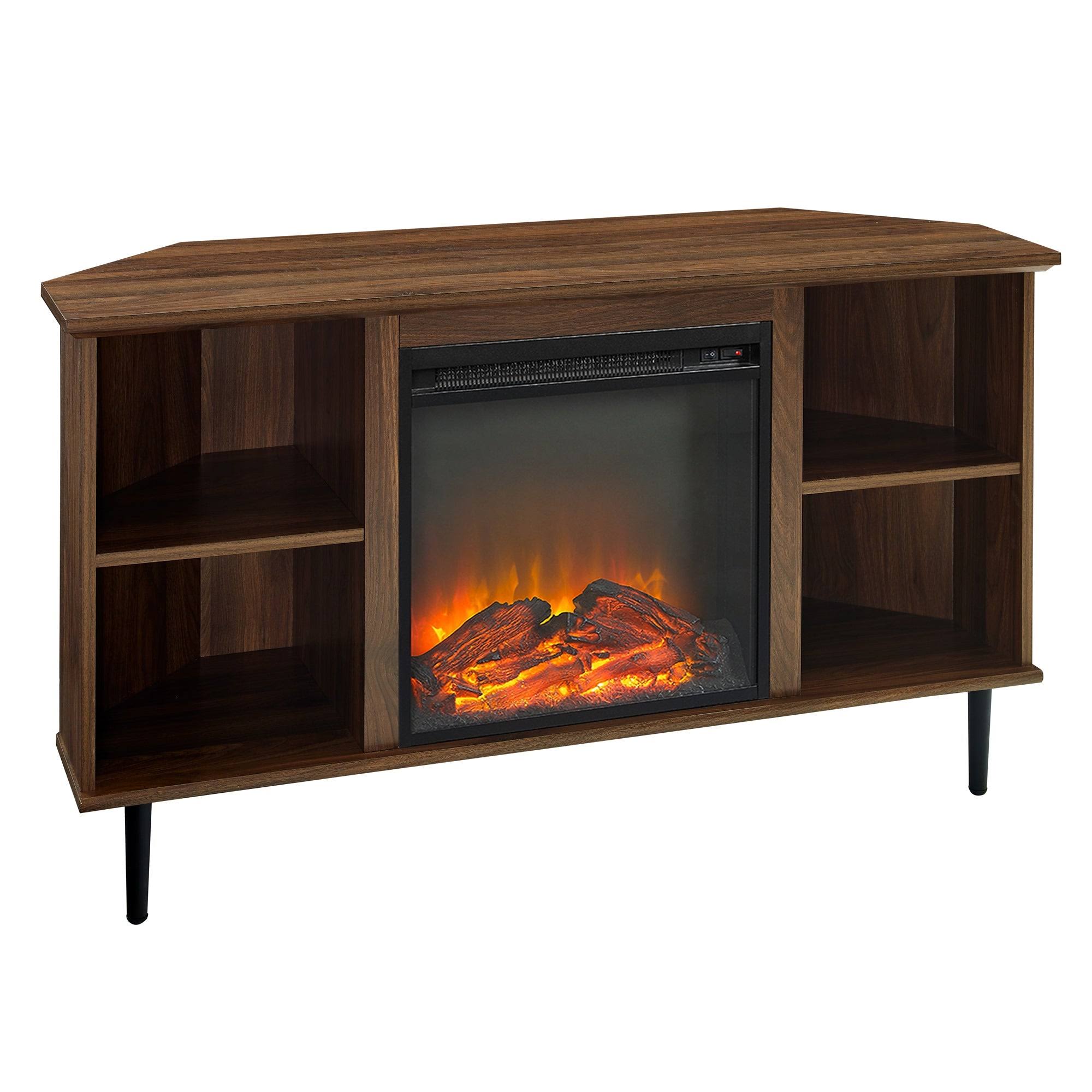 Carbon Loft 48-Inch Corner Fireplace TV Console - Grey Wash