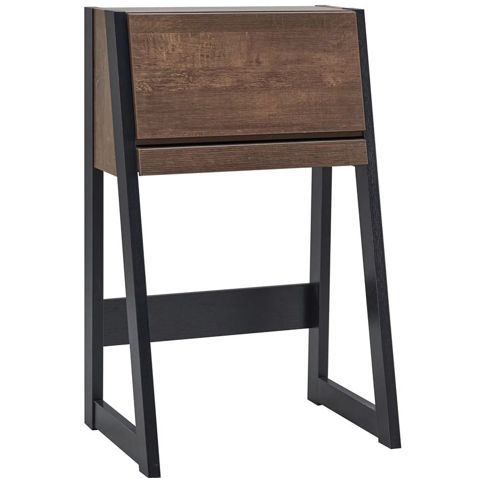 Urbanpro Modern Wood Secretary Desk in Walnut Oak Brown/Black