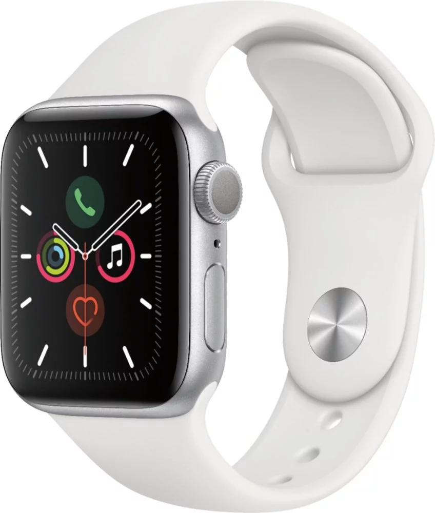 Apple Watch Series 5 40mm Silver Aluminum Case with White Sport Band - USED