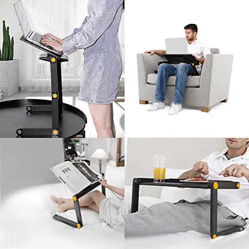 Uten Laptop Stand, Adjustable Computer Stand for Laptop with Mouse Pad, Ergonomic Laptop Stand for Bed Compatible with Macbook Pro Stand