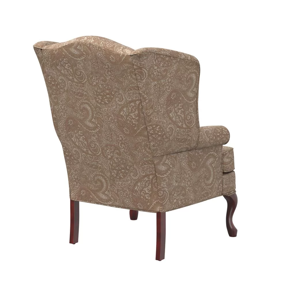 Comfort Pointe Paisley Cream Chenille Traditional Wingback Accent Chair
