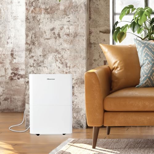 Hisense Energy Star 25-Pint Portable Dehumidifier with Auto-Shutoff, Home Dehumidifier and Moisture Absorber For Basement, Garage
