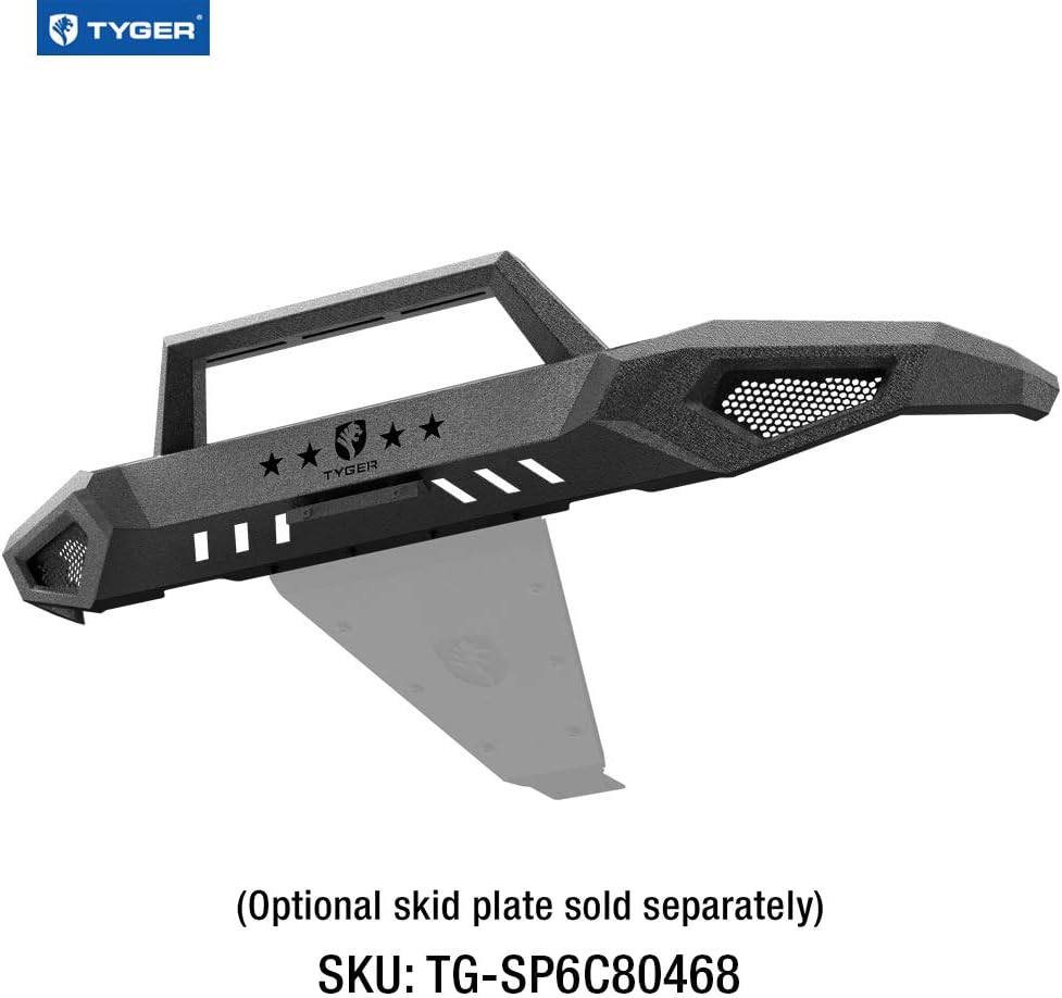 Tyger Auto TG-BP6C80468 Tyger Fury Front Bumper Kit Compatible with 2016-2018 Chevy Silverado 1500 (Including 2019 LD) | Textured Black | Rock Crawler