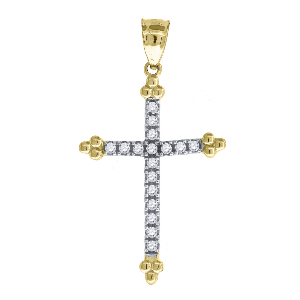 14k Gold Womens Two tone Dc Cross Height 34.6mm Religious Pendant Necklace Charm Jewelry Gifts for Women