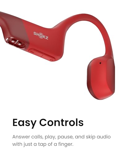 SHOKZ OpenRun - Open-Ear Bluetooth Bone Conduction Sport Headphones, Sweat Resistant Wireless Earphones for Workouts and Running, Built-in Mic