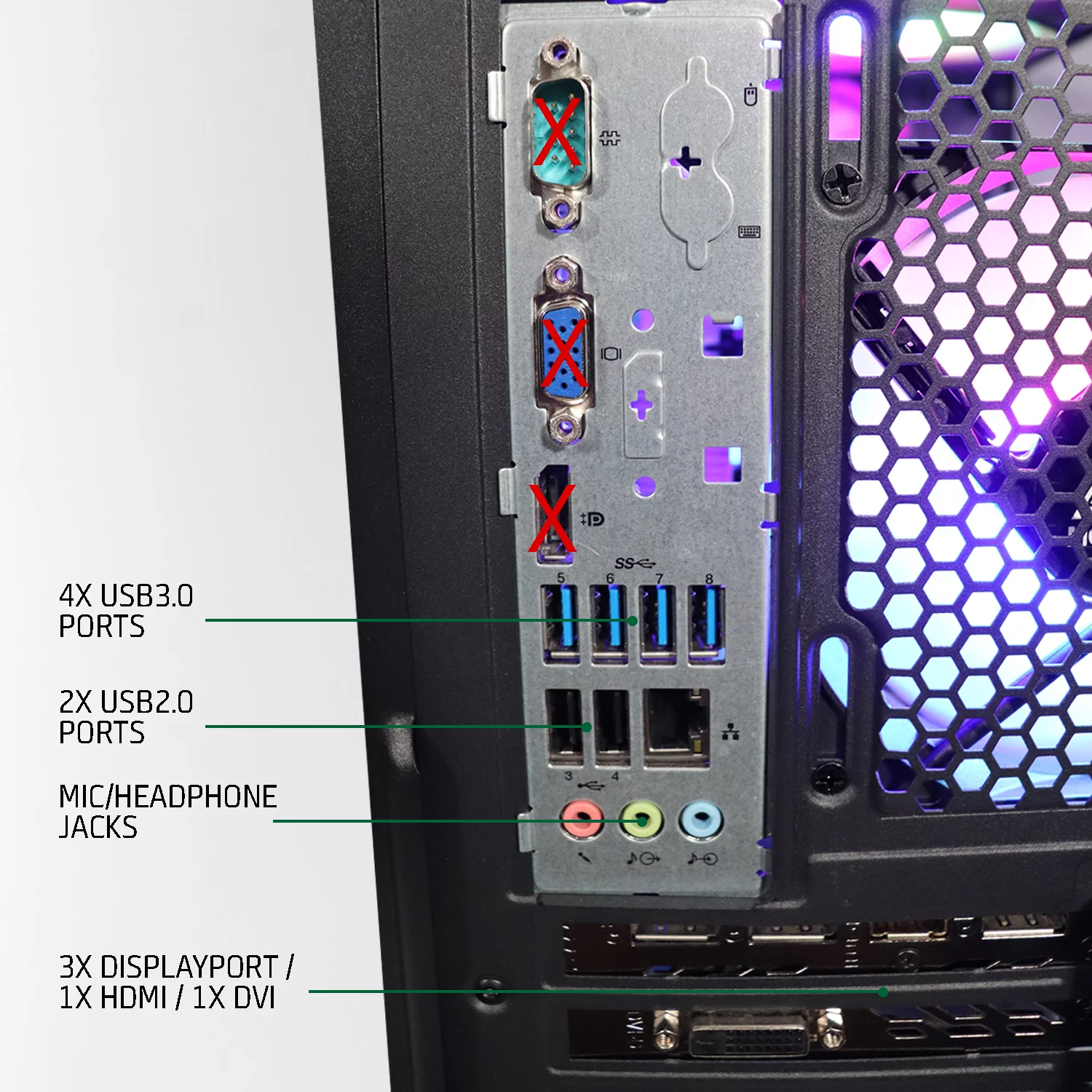 ViprTech.com Ultimate Gaming PC Desktop Computer - Intel i5 4th Gen, AMD Radeon RX 580 8GB, 16GB RAM, 1TB, VR Ready, Wifi, RGB Fans, 1 Year Warranty