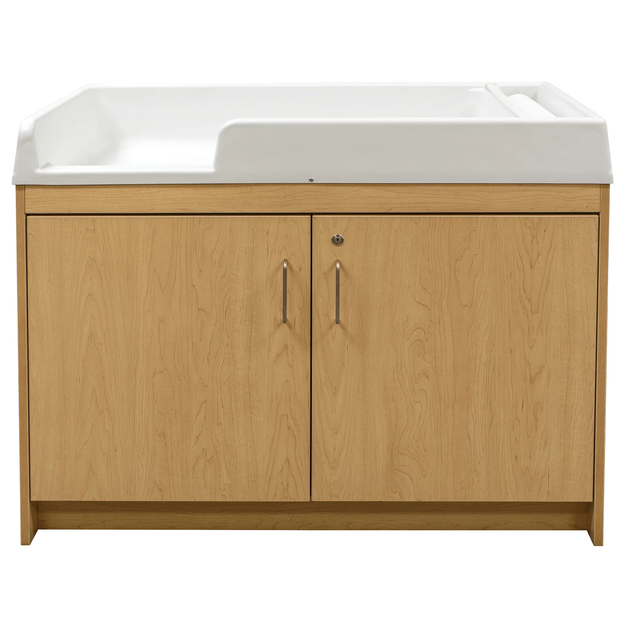 Tot Mate Baby Changing Table with Storage Cupboard, Nursery Furniture, Maple Wood,