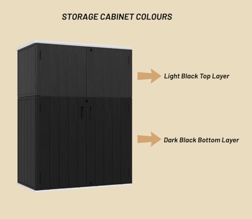 KINYING Outdoor Vertical Storage Shed,57 Cu.ft Outdoor Storage Cabinet Waterproof,Resin Sheds & Outdoor Storage Clearance for Garden,Patio,Backyard