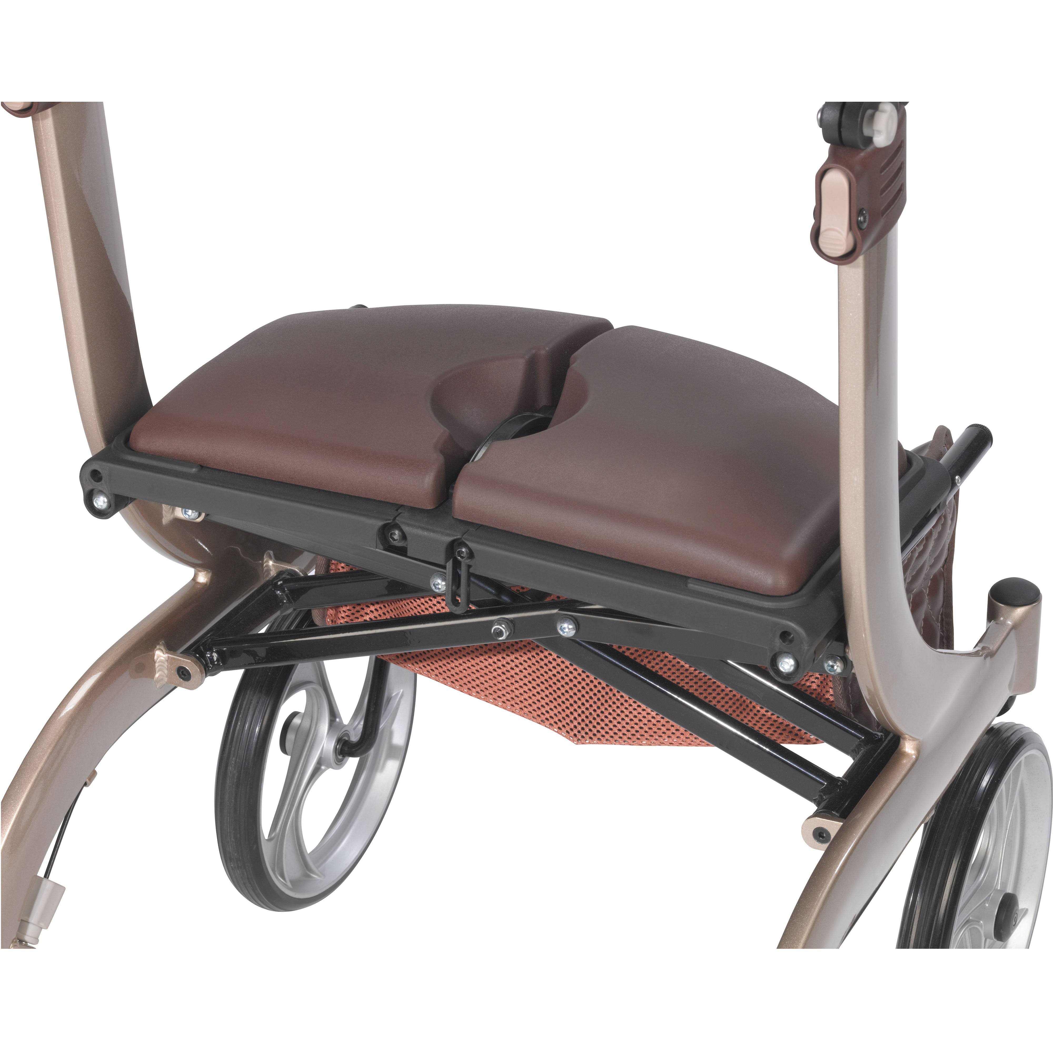 Drive Medical Nitro DLX Euro Style Rollator Rolling Walker, Brown