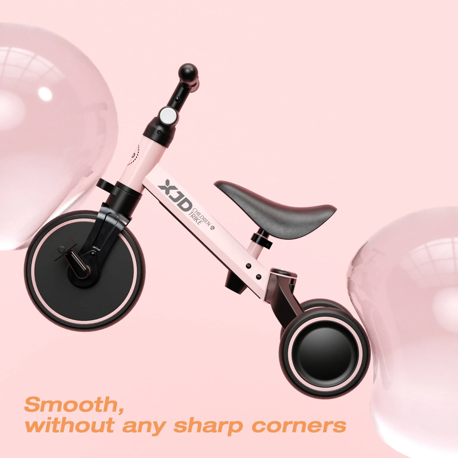 KORIMEFA Toddler Bike with Push Handle,Tricycles for 1 to 3 Years Old, Toddler Tricycle with Push Handle for Boy Girl, Baby Bike Balance Bike