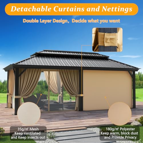 Hoteel 6x8ft Hardtop Grill Gazebo