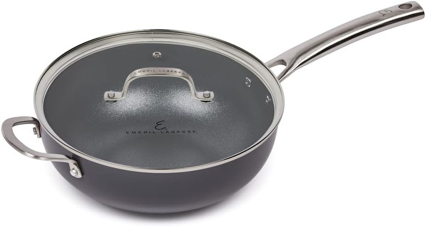 Emeril Lagasse Forever Pans, Hard-Anodized Nonstick, Black (7.5 QT Casserole Pan with Lid)