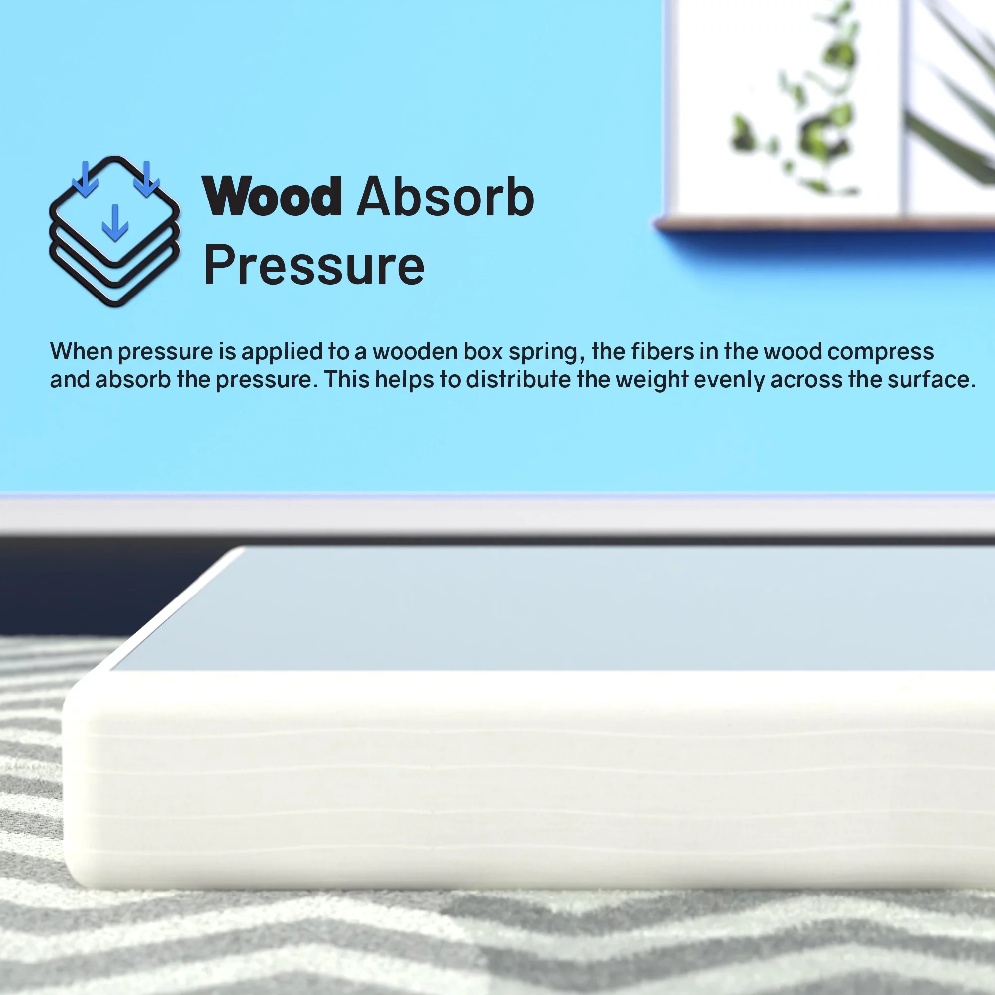 Spring Coil ONETAN, 4.5-Inch & 8-Inch Sturdy Wood Box Spring for Mattress Support - Durable and Easy to Assemble Natural Wood Foundation Firm Full