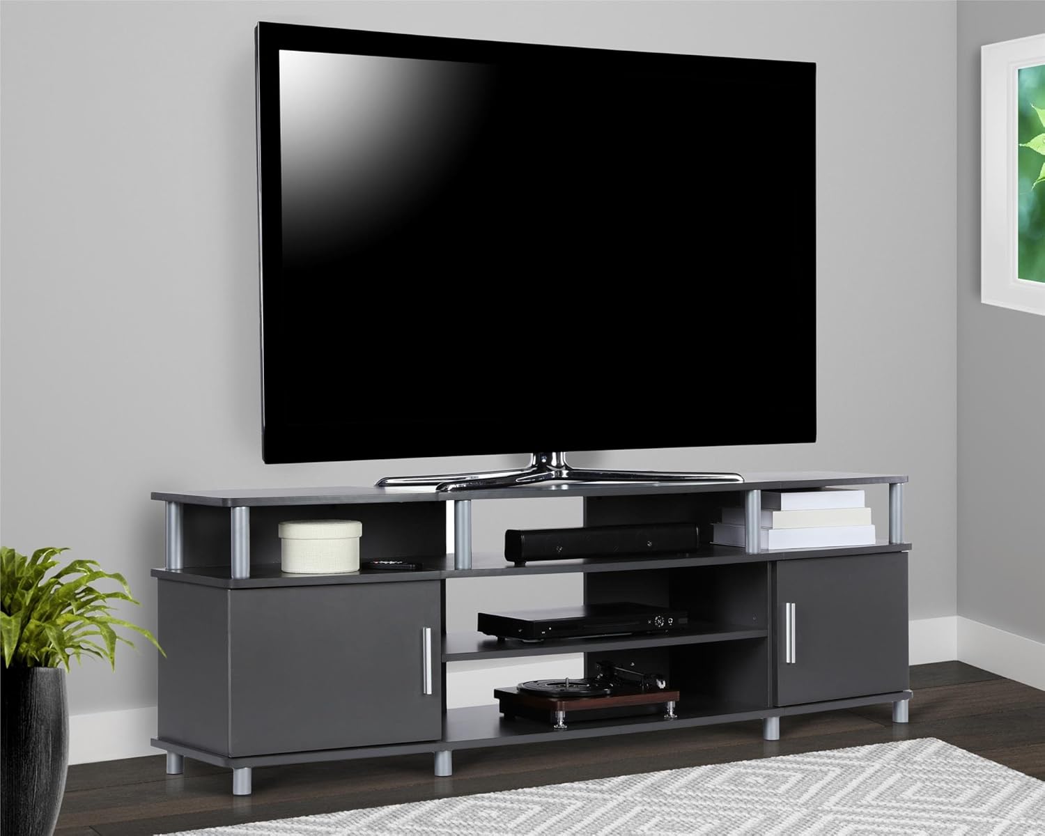 Ameriwood Home Carson Electric Fireplace TV Console for TVs up to 70,  Cherry