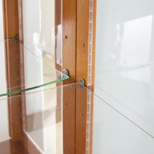 Curio Glass Display Cabinet with Lighted and Mirrored Back Panel,China Cabinets with Glass Doors