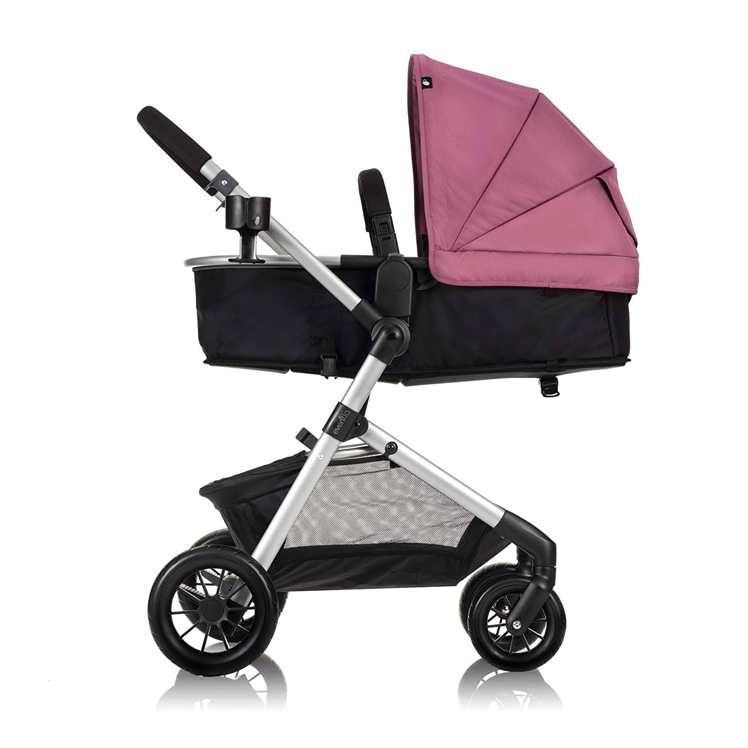 Evenflo Pivot Modular Travel System with SafeMax Car Seat Dusty Rose