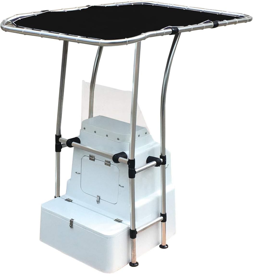 Oceansouth Heavy Duty Boat T Top Black, for Standard Center Console, Aluminum Tube