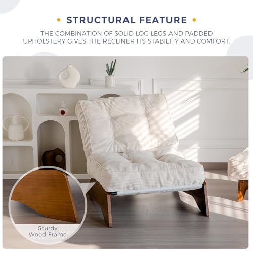 MAXYOYO Accent Chair with Ottoman Adjustable Backrest, Tufted Living Room Chair Upholstered Lounge Chair with Footrest Set