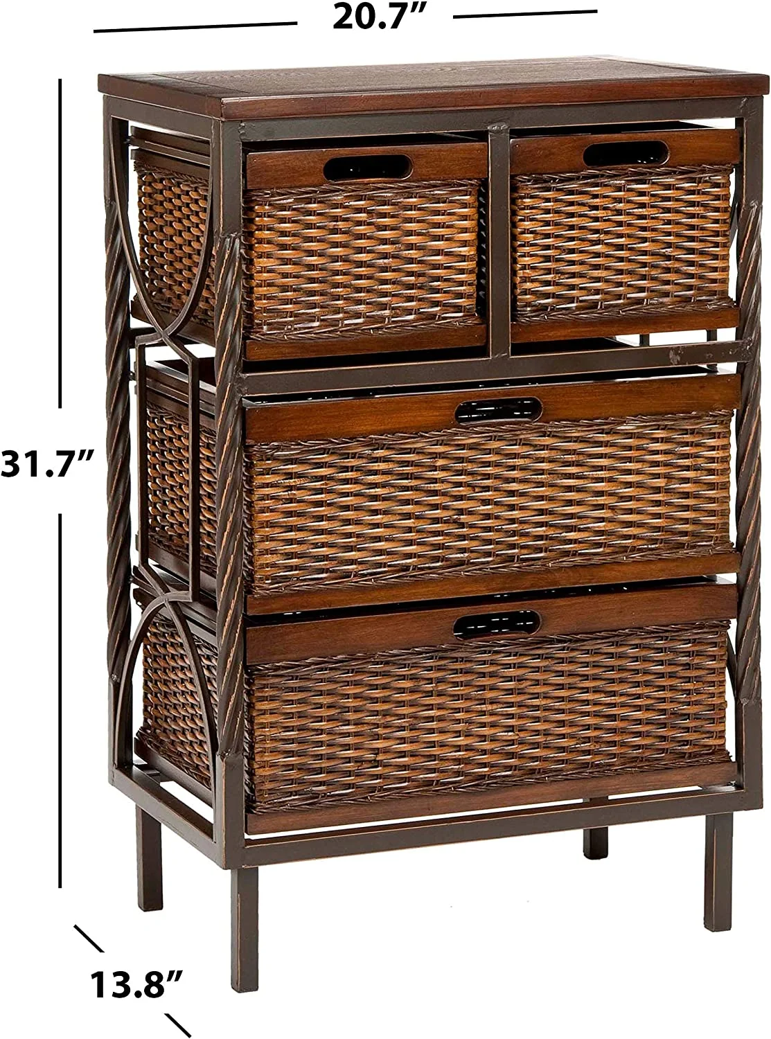 FJU American Homes Collection Andrew Dark Teak 4-Drawer Storage Cabinet