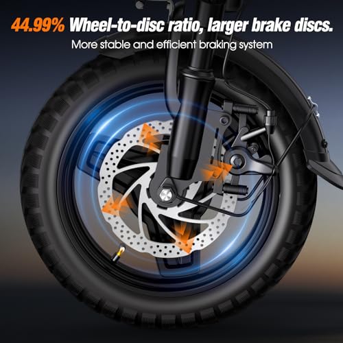 A14 Electric Bike – Premium Adult E-Bike with AI-Powered Pedal Assist, 9 Shock Absorbers, 44.99% Brake Ratio, 500W Motor, Mini Folding Electric Bike