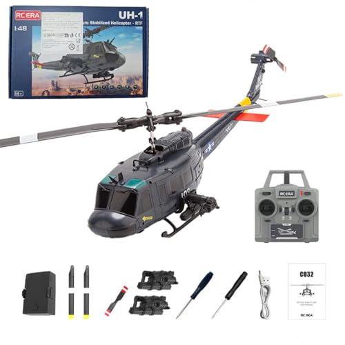 RC Helicopter for Adult, UH-1 Huey Remote Control Helicopter C032 1/48 Scale 2.4G 6CH RC Airplane Model